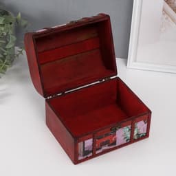 Шкатулка для украшений «Сундучок. Путешествие по Европе», дерево, 15×20×15 см