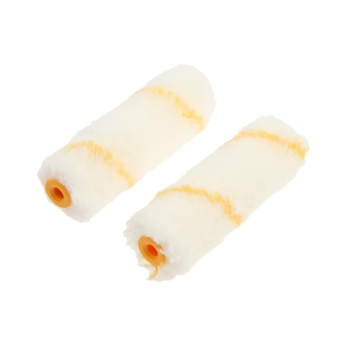 Мини-ролик ТУНДРА, полиамид, 100 мм, рукоятка d=6 мм, d=15 мм, ворс 11 мм, 2 шт.