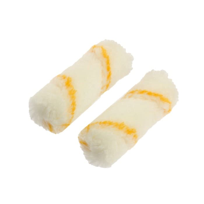 Мини-ролик ТУНДРА, полиамид, 100 мм, рукоятка d=6 мм, d=15 мм, ворс 11 мм, 2 шт.