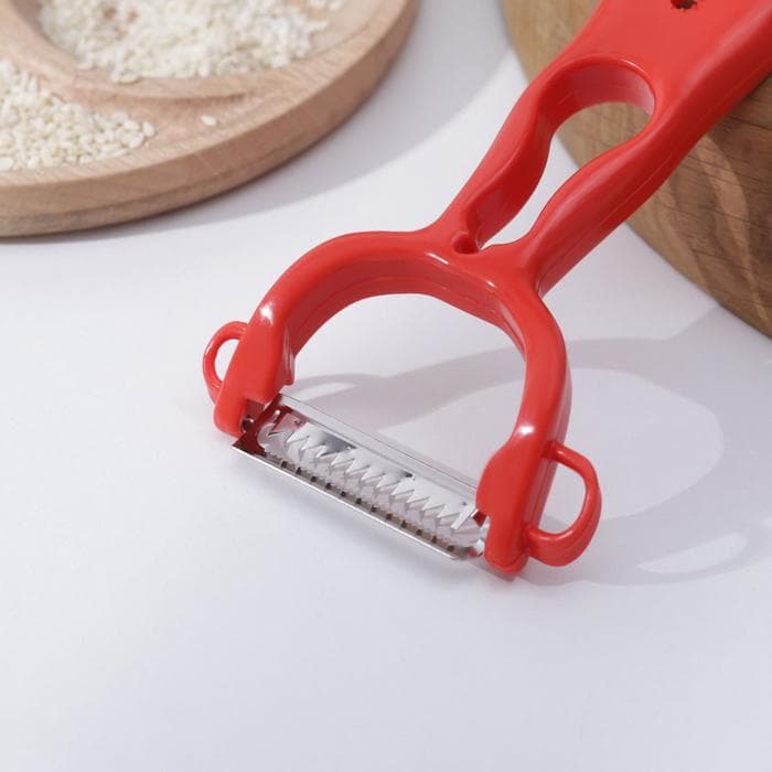 Овощечистка двухсторонняя Libra Plast «Скраб», 18 см, красная