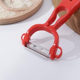 Овощечистка двухсторонняя Libra Plast «Скраб», 18 см, красная