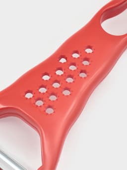 Овощечистка двухсторонняя Libra Plast «Скраб», 18 см, красная