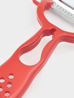 Овощечистка двухсторонняя Libra Plast «Скраб», 18 см, красная