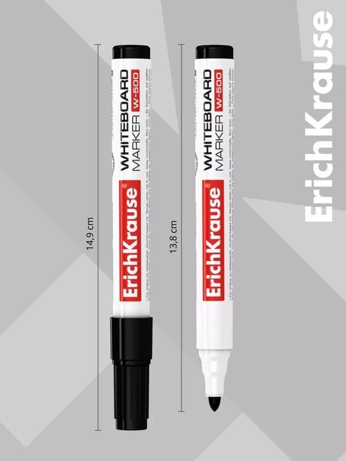 Маркер для доски ErichKrause. W-500, узел 2.5 мм, ширина линии 0.8-2.5 мм, спиртовой, чёрный