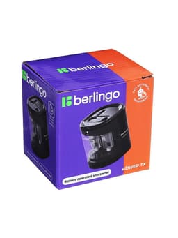Точилка электрическая Berlingo Power TX, 2 отверстия, с контейнером, чёрная