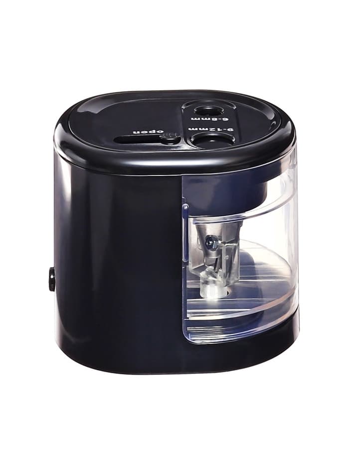 Точилка электрическая Berlingo Power TX, 2 отверстия, с контейнером, чёрная