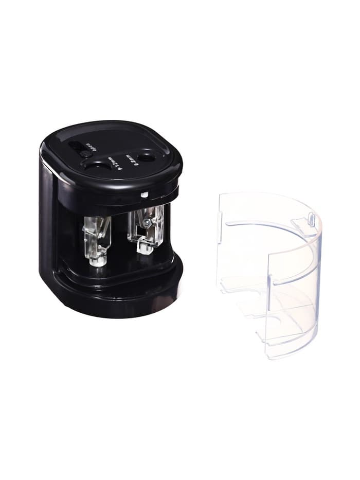 Точилка электрическая Berlingo Power TX, 2 отверстия, с контейнером, чёрная