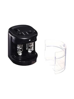 Точилка электрическая Berlingo Power TX, 2 отверстия, с контейнером, чёрная