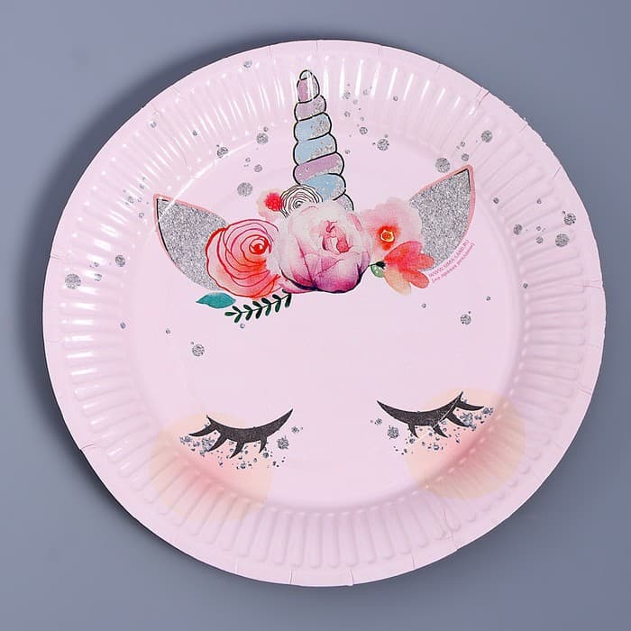 Тарелка одноразовая бумажная «Единорог», 18 см