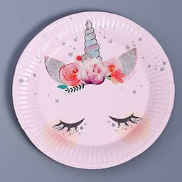 Тарелка одноразовая бумажная «Единорог», 18 см