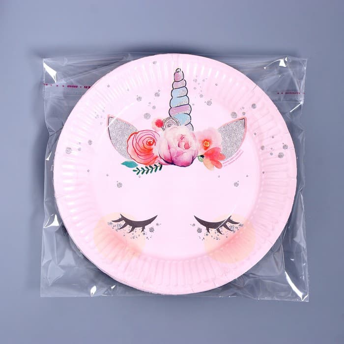 Тарелка одноразовая бумажная «Единорог», 18 см