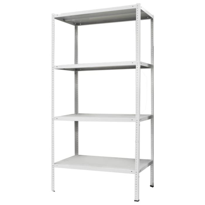 Стеллаж металлический для склада напольный ПАКС металл МС-254, 4 полки, 200×100×50 см, серый