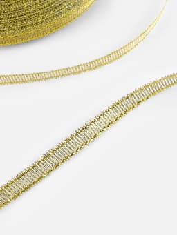 Лента парчовая, 6 мм, 23±1 м, цвет золотой