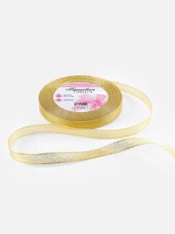Лента парчовая, 10 мм, 23±1 м, цвет золотой