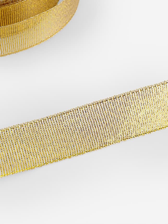Лента парчовая, 20 мм, 23±1 м, цвет золотой
