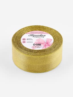 Лента парчовая, 40 мм, 23±1 м, цвет золотой