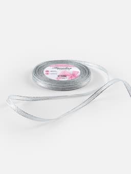 Лента парчовая, 6 мм, 23±1 м, цвет серебряный