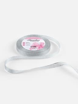 Лента парчовая, 10 мм, 23±1 м, цвет серебряный