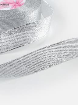 Лента парчовая, 20 мм, 23±1 м, цвет серебряный