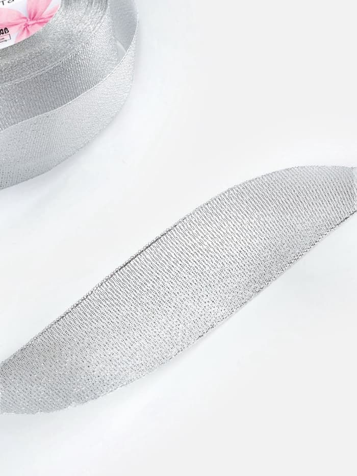 Лента парчовая, 40 мм, 23±1 м, цвет серебряный