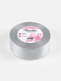 Лента парчовая, 40 мм, 23±1 м, цвет серебряный