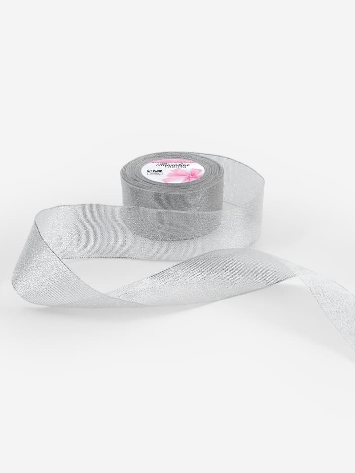 Лента парчовая, 50 мм, 23±1 м, цвет серебряный
