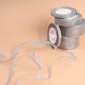 Набор парчовых лент, 5 шт., размер лент: 6/10/20/40/50 мм, 23±1 м, цвет серебряный