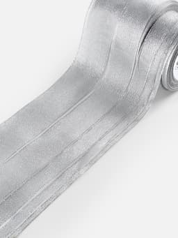 Набор парчовых лент, 5 шт., размер лент: 6/10/20/40/50 мм, 23±1 м, цвет серебряный