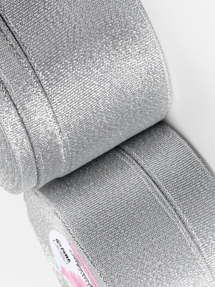 Набор парчовых лент, 5 шт., размер лент: 6/10/20/40/50 мм, 23±1 м, цвет серебряный