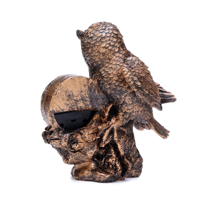 Часы настольные каминные «Филин», 16×19 см, циферблат d=6 см, от батарейки 1×ААА