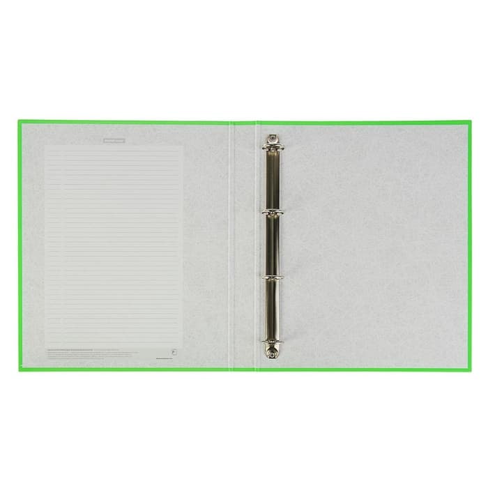 Папка на 4 кольцах А4, ErichKrause Neon, 35 мм, 1750 мкм, ламинированная, твердая обложка, зеленая