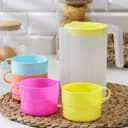 Набор для напитков Альтернатива «Турист», 5 предметов: кувшин 1 л, 4 кружки 300 мл, пластик, МИКС