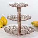 Этажерка для фруктов Альтернатива «Мелодия», 3-х ярусная, d=16 см, 21 см, 27 см, коричневая