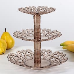 Этажерка для фруктов Альтернатива «Мелодия», 3-х ярусная, d=16 см, 21 см, 27 см, коричневая