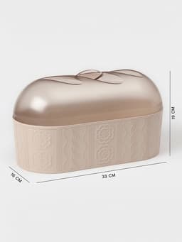 Хлебница с крышкой Альтернатива «Меланж», 33×16×19 см, пластик, бежевая