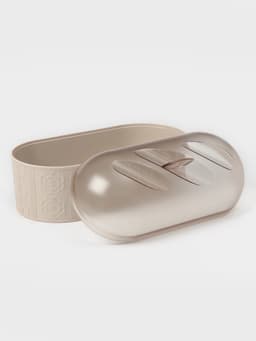 Хлебница с крышкой Альтернатива «Меланж», 33×16×19 см, пластик, бежевая