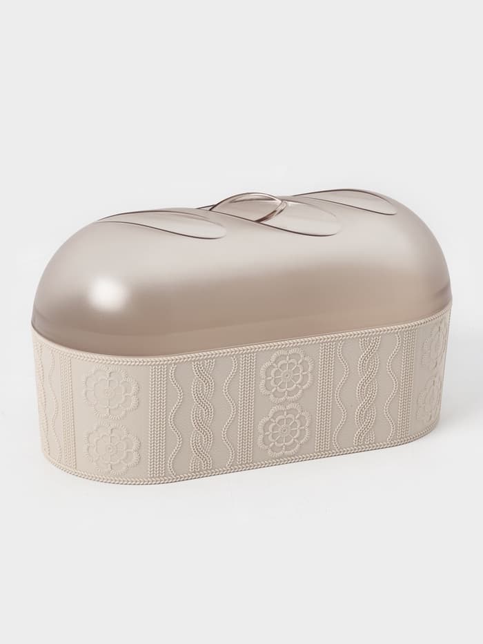 Хлебница с крышкой Альтернатива «Меланж», 33×16×19 см, пластик, бежевая