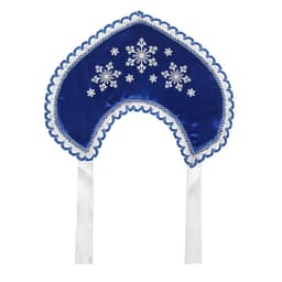 Кокошник «Три снежинки», атлас, цвет синий