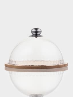 Блюдо с крышкой Доляна «Эстет», d=23.5 см, бамбук, пластик