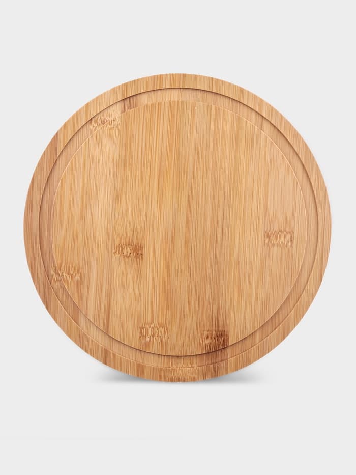 Блюдо с крышкой Доляна «Эстет», d=23.5 см, бамбук, пластик