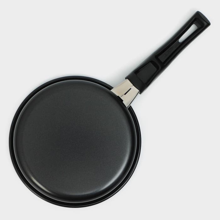 Сковорода Доляна Promo, d=14 см, бакелитовая ручка, антипригарное покрытие, углеродистая сталь, чёрная