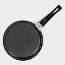 Сковорода Доляна Promo, d=16 см, пластиковая ручка, антипригарное покрытие, углеродистая сталь, чёрная