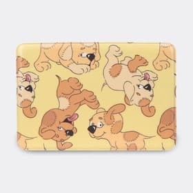 Обложка для проездного, пропуска, с принтом «Щенки», жёлтая