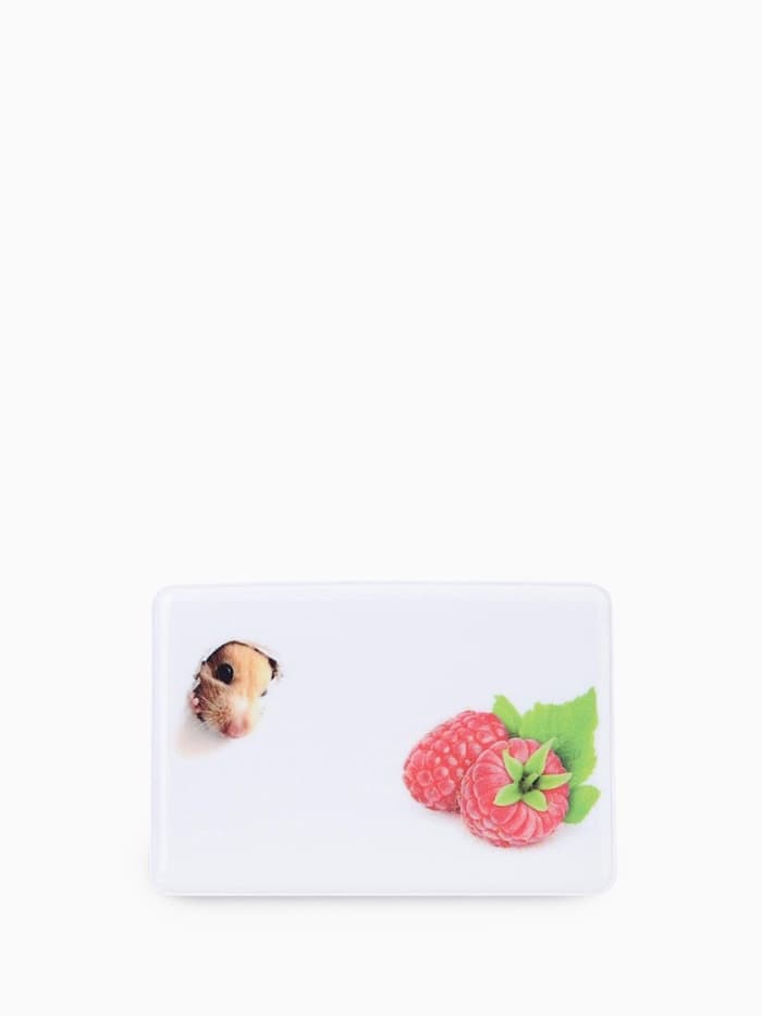 Обложка для проездного, пропуска, с принтом «Малина», белая