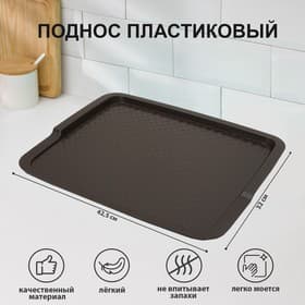 Поднос RESTOLA, 42.5×32 см, пластик, коричневый