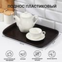 Поднос прямоугольный RESTOLA, 36.5×27 см, пластик, коричневый