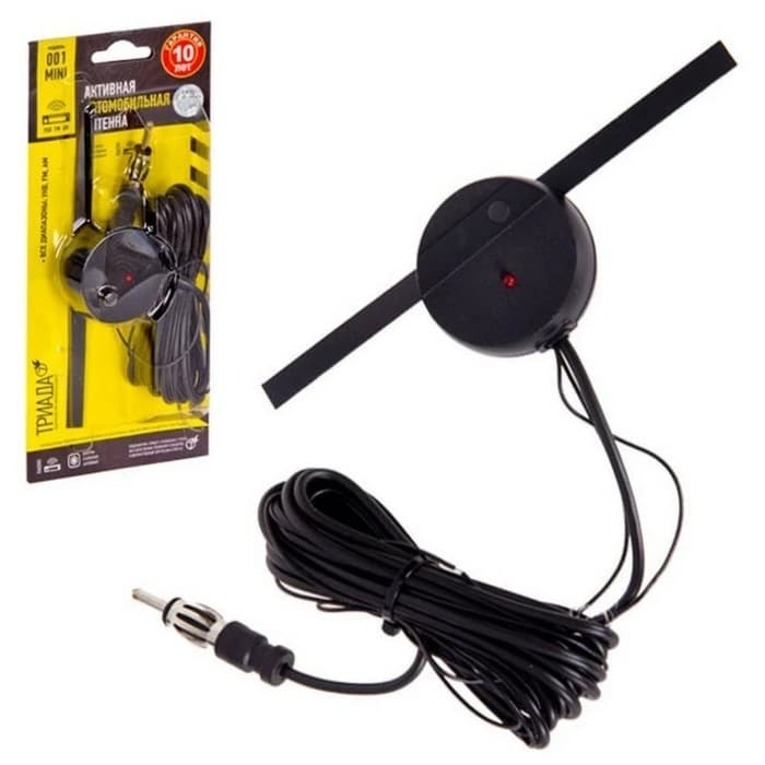 Антенна автомобильная «Триада 001 Mini», активная, всеволновая