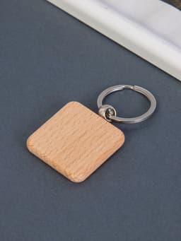Деревянный брелок для ключей на кольце под нанесение «Квадрат», закруглённые углы, 4×4 см