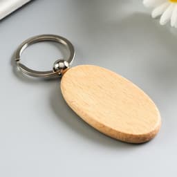 Деревянный брелок для ключей на кольце под нанесение «Овал», 6.3×3.3×0.7 см