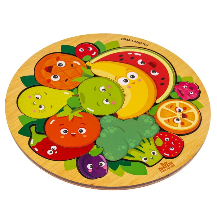 Рамка - вкладыш Лесная мастерская «Фруктики», 13 деталей, 20×20 см